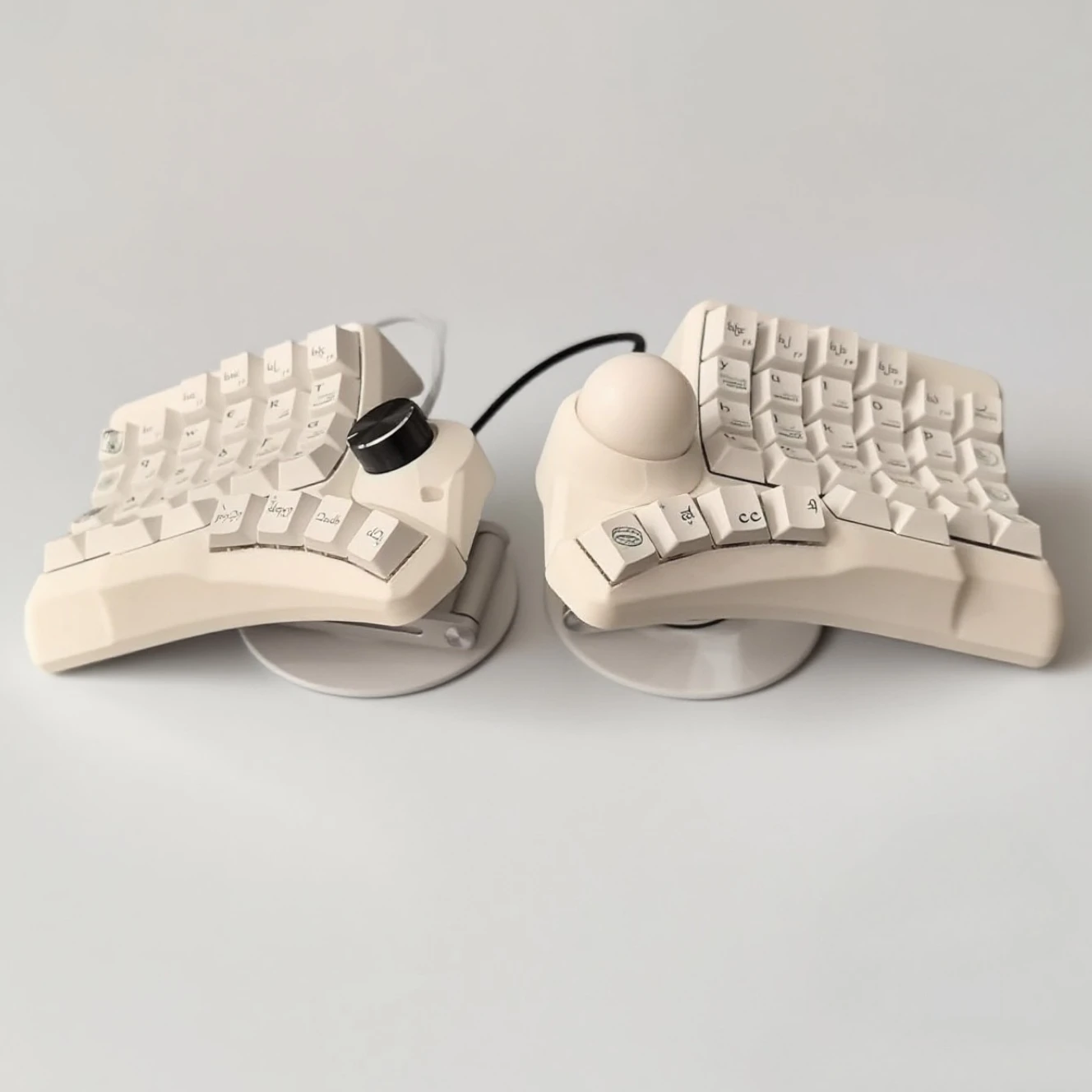 HPD V2 Split Keyboard Stand Curved Wired Hot Swap Touchpad Trackball QMK Knob Gaming Keyboard Kit Vial MX Switch Teclado Gamer