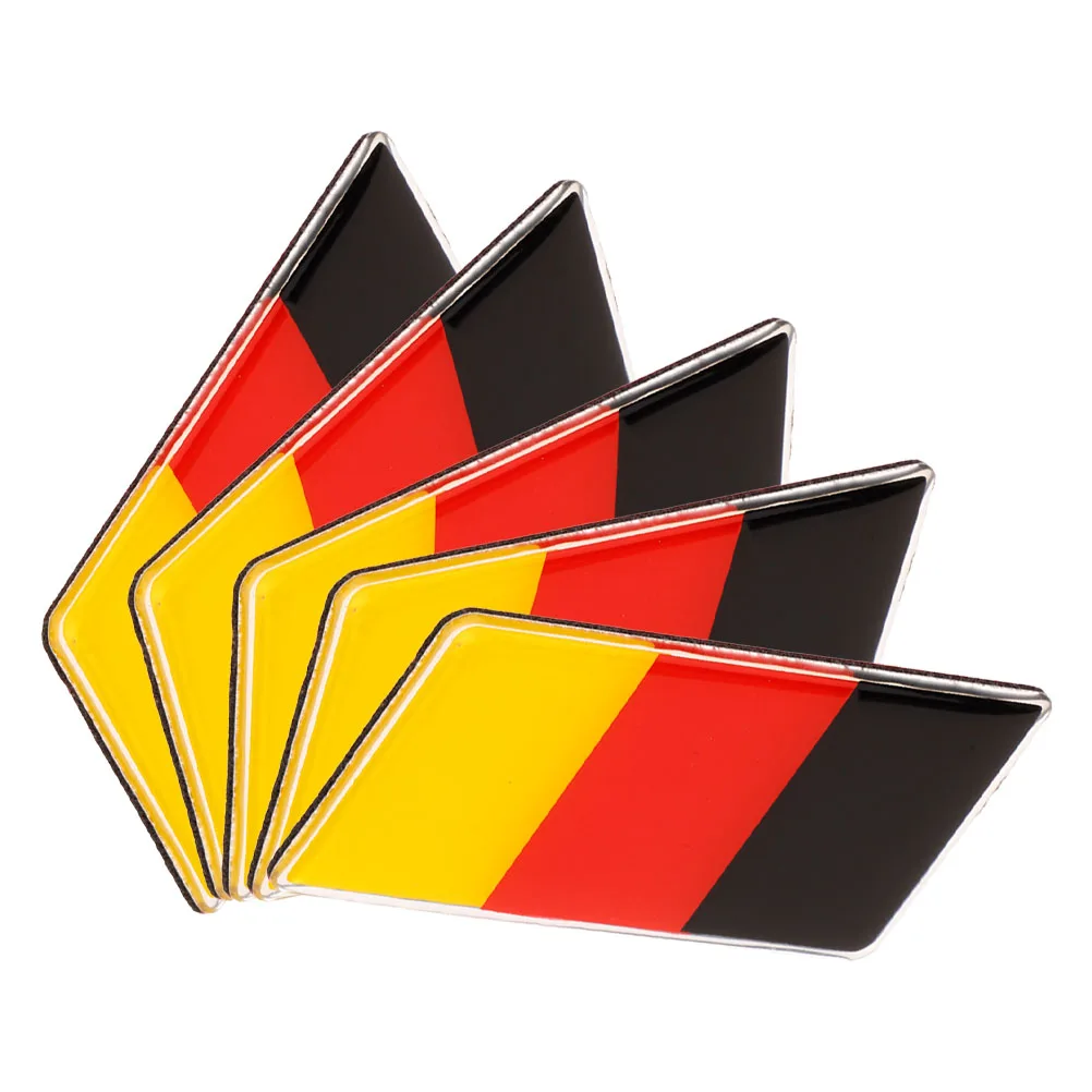 

5Pcs Car Stickers National Flag Decals for Cars Scratch Protection Aluminum Alloy Vehicle Parts Accessories Small Label Stylish