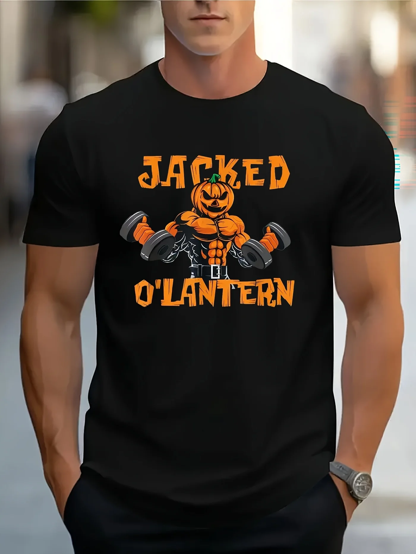 Men's Trendy Fitness Pumpkin Element T-Shirt