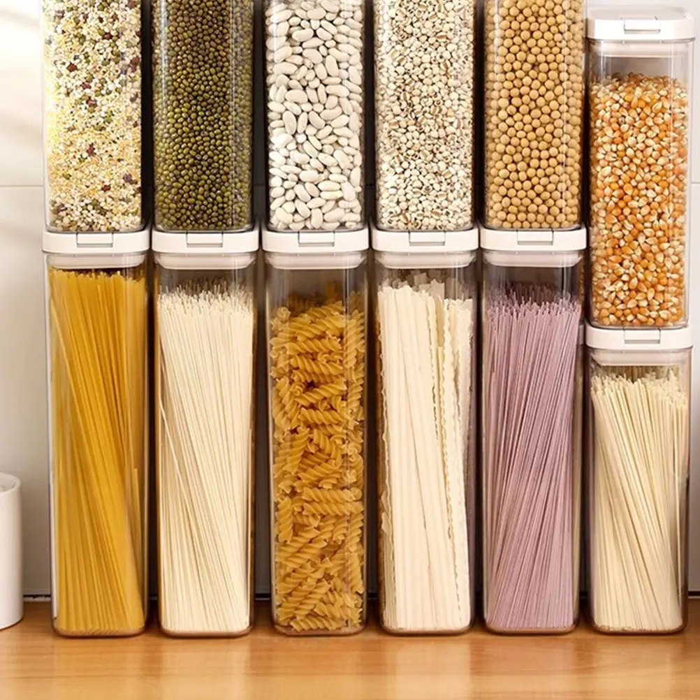

Pasta Storage Container Large Capacity Transparent Sealed Canister Kitchen Organizer Pantry Storage Box 1800Ml Reusable
