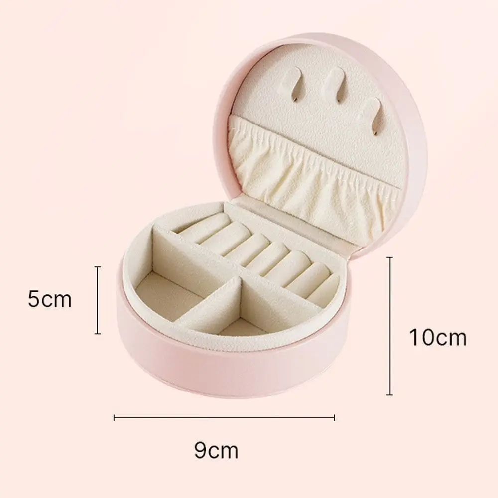 Durable Leather Jewelry Storage Box Mini Portable Earrings Necklace Storage Tool Jewelry Case