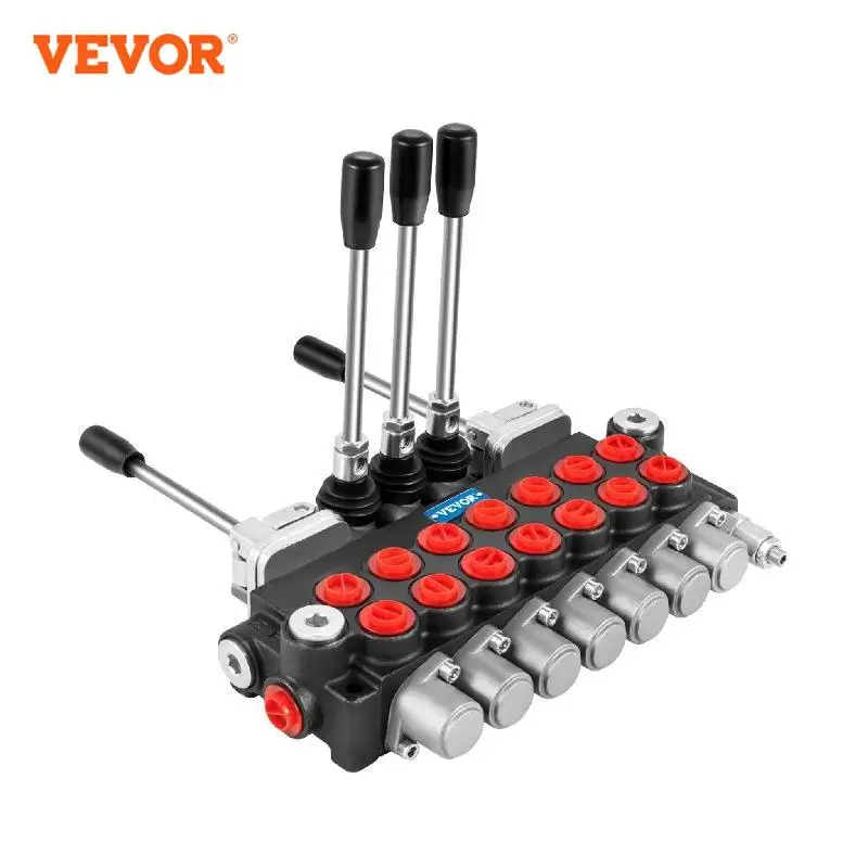 VEVOR 7 Spool 11 GPM 4500 PSI Directional Hydraulic Control Valve Double Acting Suitable Use for Pump Hydraulic Cylinder Motor