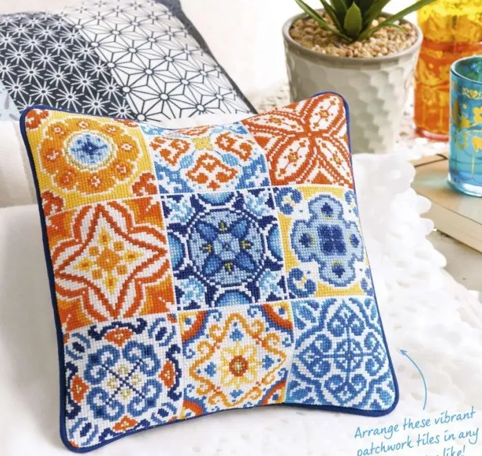 Moroccan Pattern Pillow Sets, Cross Stitch Kits, Embroidery, Cross Stitch, Embroidery, 32-32, 14CT, 18CT, 25CT, 22CT, 28CT, 16CT