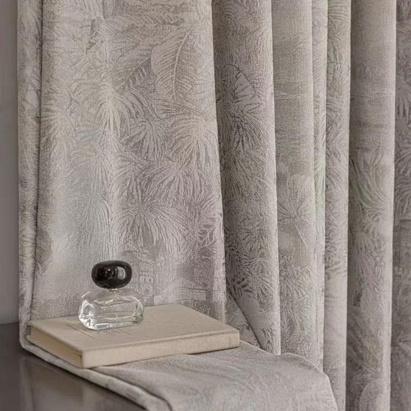 Middle Ancient Style American Style New Chinese Style Light Luxury High Precision Jacquard High-end Living Room Bedroom Curtains