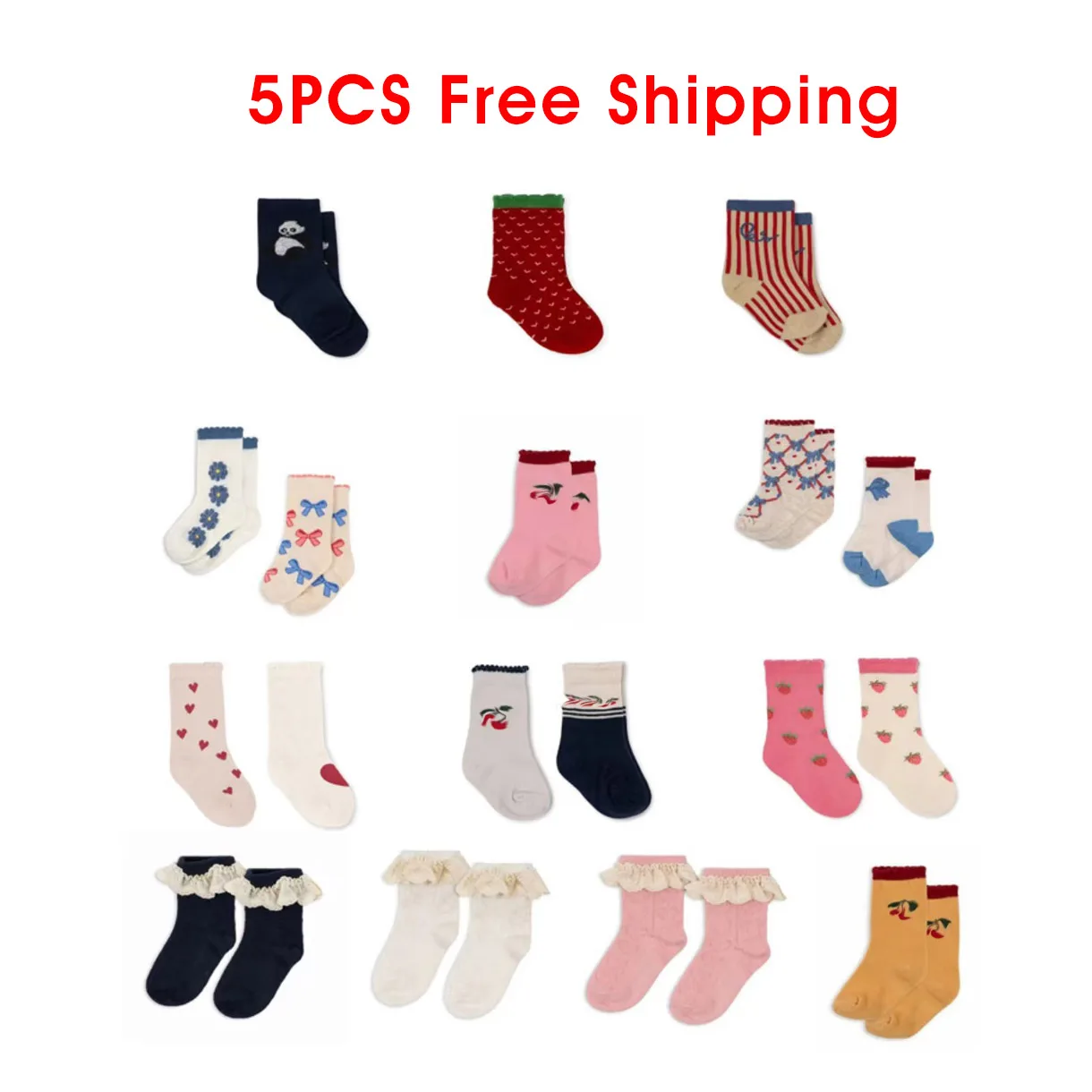 Skarpetki dziecięce 2025 nowy SS małe dziewczynki ubrania dziecko nadruk kreskówkowy podkolanówki chłopięce bawełniane podkolanówki Bebe Design