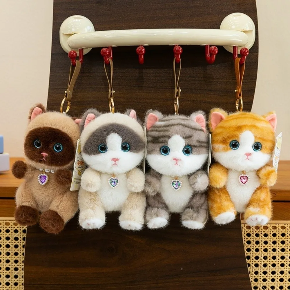 Gifts Realistic Kitten Shape Cat Keychain Lying Cat Furry Keychain Sitting Cat Cute Cat Bag Charm Backpack Accessories