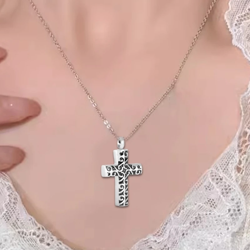 Collana commemorativa Ceneri Medaglione Cremazione Gioielli intagliati per ceneri/capelli