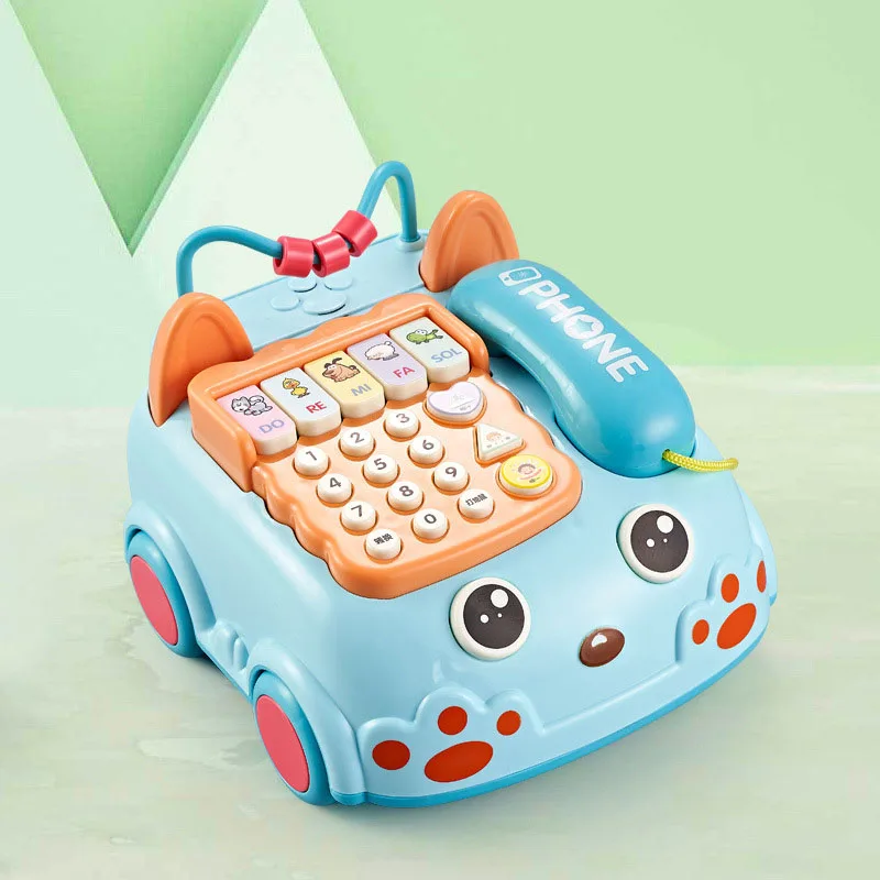 Cartoon Children Puzzle Early Education Multifunctional Telephone Learning Machine Light Music Gopher Percussion Game Baby Toys