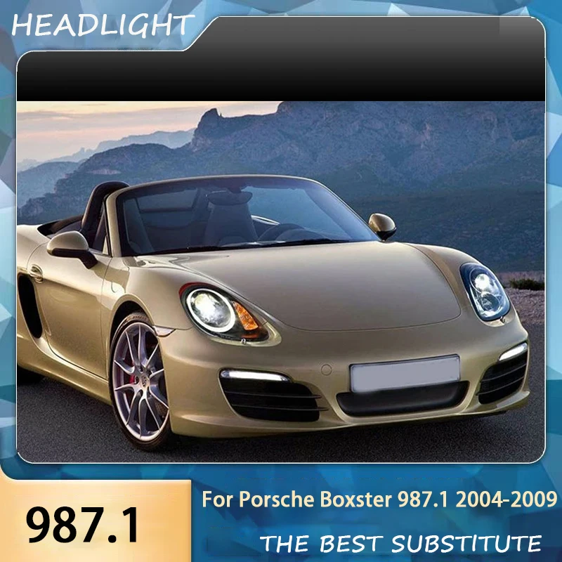 Pair Headlights For Porsche 987 Cayman 987.1 Boxster 2004-2009 New Full LED Auto Headlamp Assembly Projector Lens Accessories