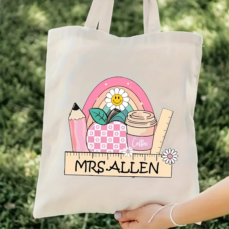 

Personalized Customizable Reusable Teacher S Day Gift Tote Bag Includes School Supplies Versatile Shoulder Bag Fashion Bags