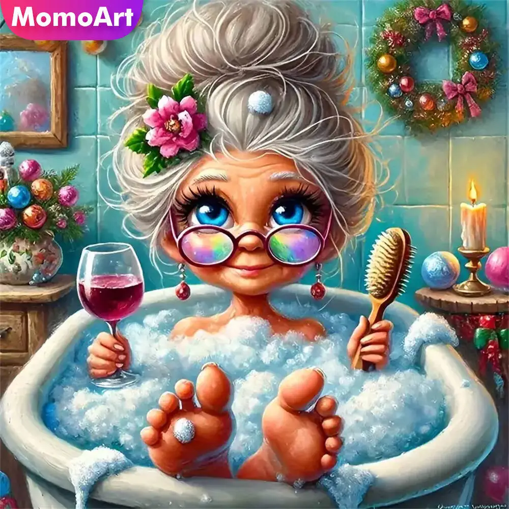 Momoart Bär Diamant Mosaik Tier voller Runde Diamant Malerei Mond Stickerei neue Ankunft handgemachte Hobby