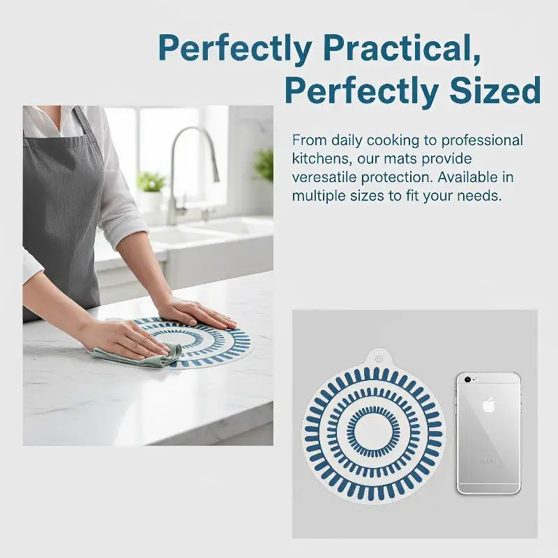 Food Grade Non Slip Silicone Induction Cooker Mat Thermochromic Temp Indicator Reusable Heat Resistant Kitchen Protective Pad
