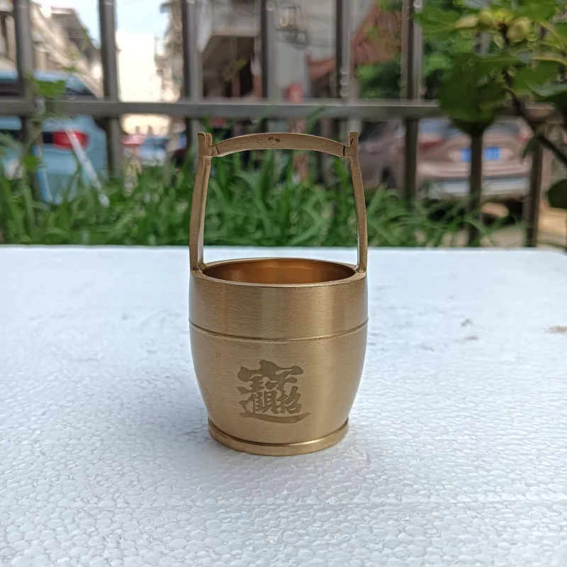 Pure Brass " of " Feng Shui, "Bucket of Gold" Treasure Ornament, Copper Craft