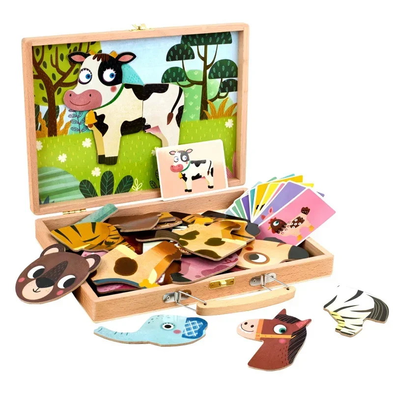 New 2In1 Dress Up Magnetic Puzzle Toys Children 3D Puzzle Writing Magnetic Drawing Board Learning Education Toys For Kids Girls
