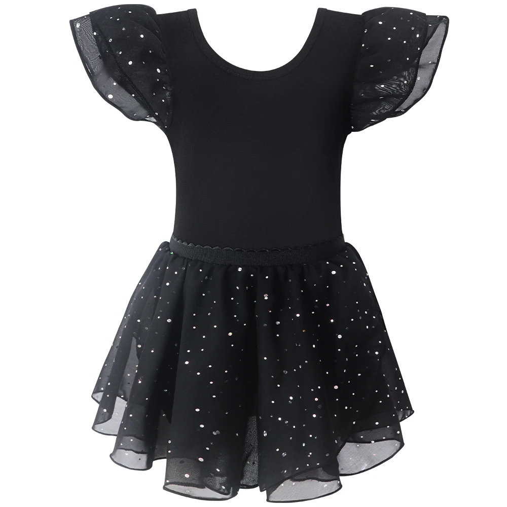 女の子バレエダンスレオタード取り外し可能なチュチュ幼児ダンスドレススカートバレリーナフリルスリーブコスチューム