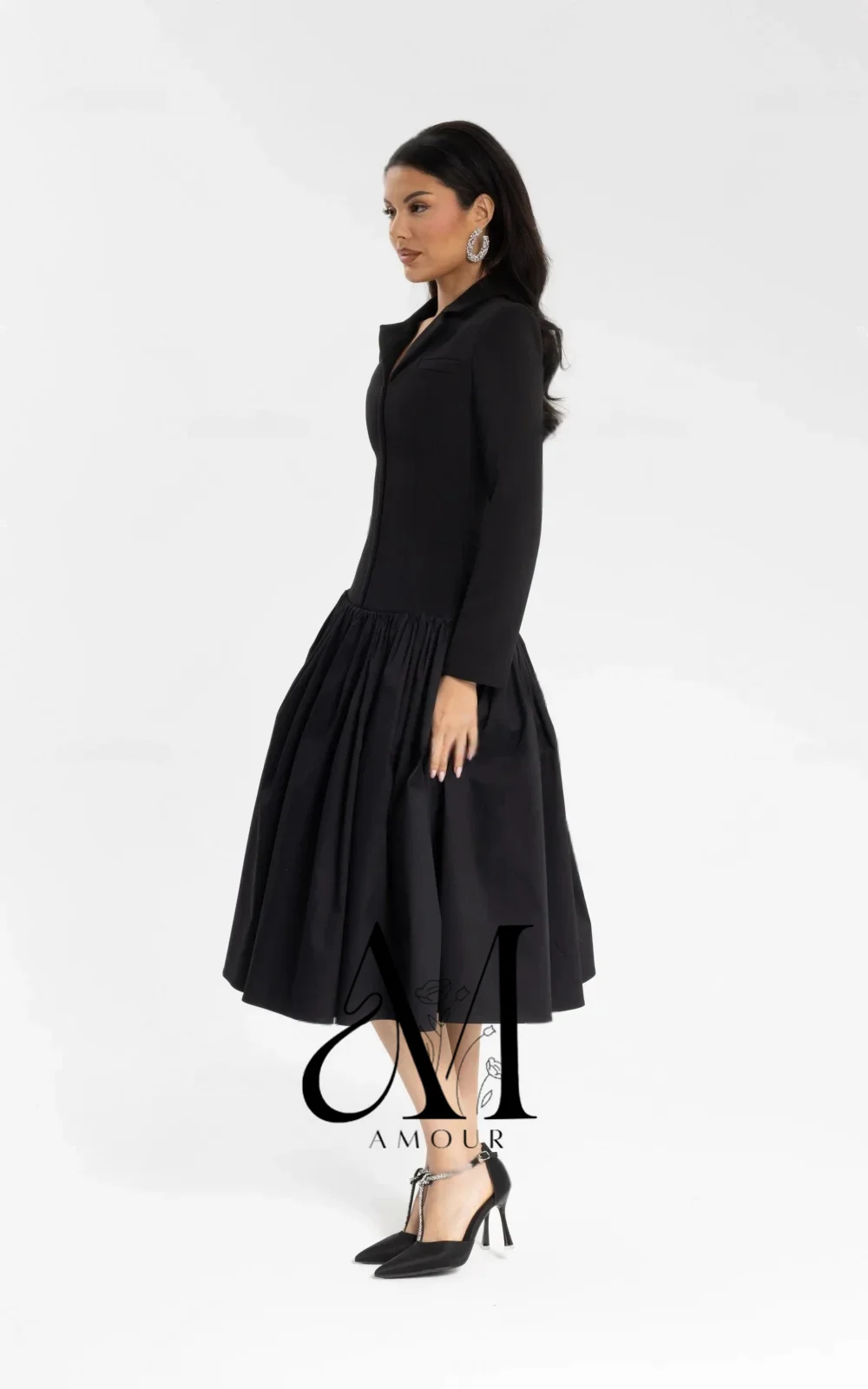 Amour Simple V-Neck Dubai Arab Evening Dresses For Wedding Party Guest A-line Tea-Length Prom Gowns Formal Occasion Customized