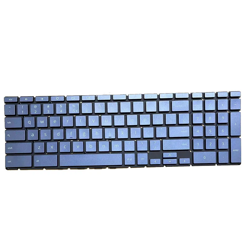 New Original US For HP Chromebook 15-DE Laptop Keyboard Backlit Light blue gray