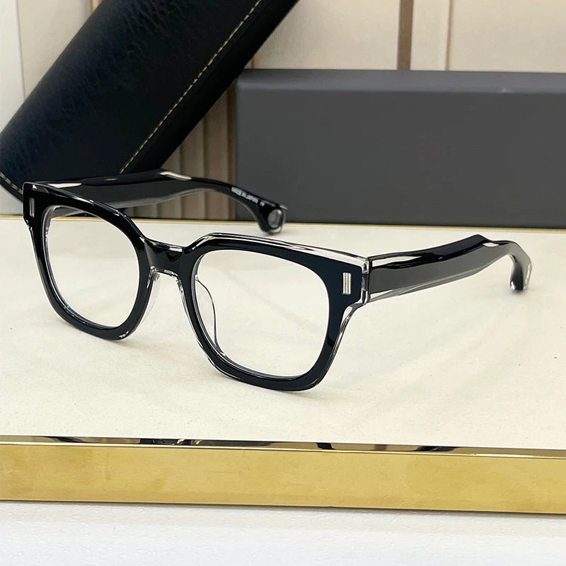 Lunettes carrées en acétate faites à la main de style japonais pour hommes et femmes, lunettes vintage, monture rétro, créateur de mode, haute qualité