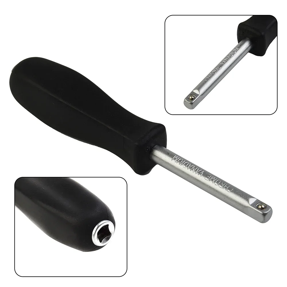 High Quality Connecting Rod Screwdriver Small Spinner Square Rubber Handle 1/4\