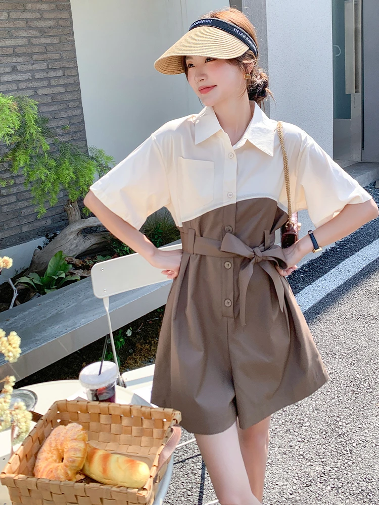 

Новый тренд: Женский летний повседневный комбинезон Sli Color Blo с широкими штанинами, высокой талией, омолаживающий эффект, для работы и отдыха