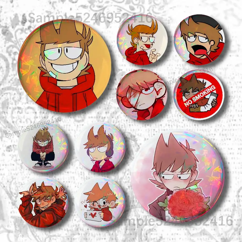 E-Eddsworld Tord Cartoon Creature Button Pin Collar Brooch Creative Clothes Jewelry Decor Metal Gift Hat Badge Lapel