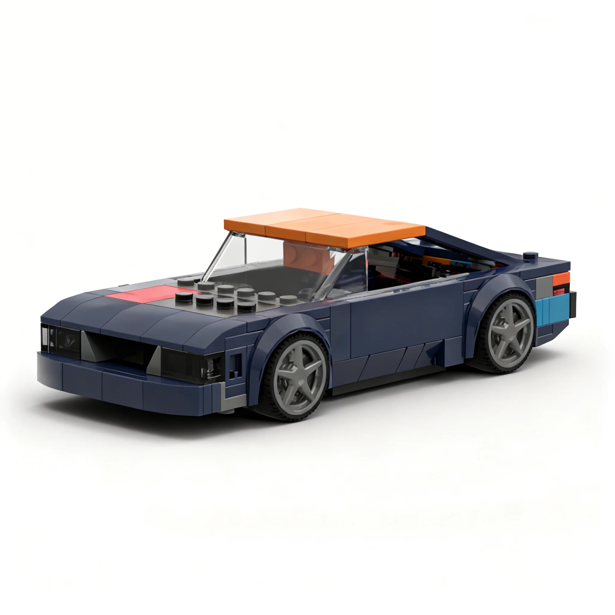 181PCS MOC City Champions Super Car Free Foxbody Mustang Hatchback Lx Model Technology DIY Assembly Building Blocks Display Gift