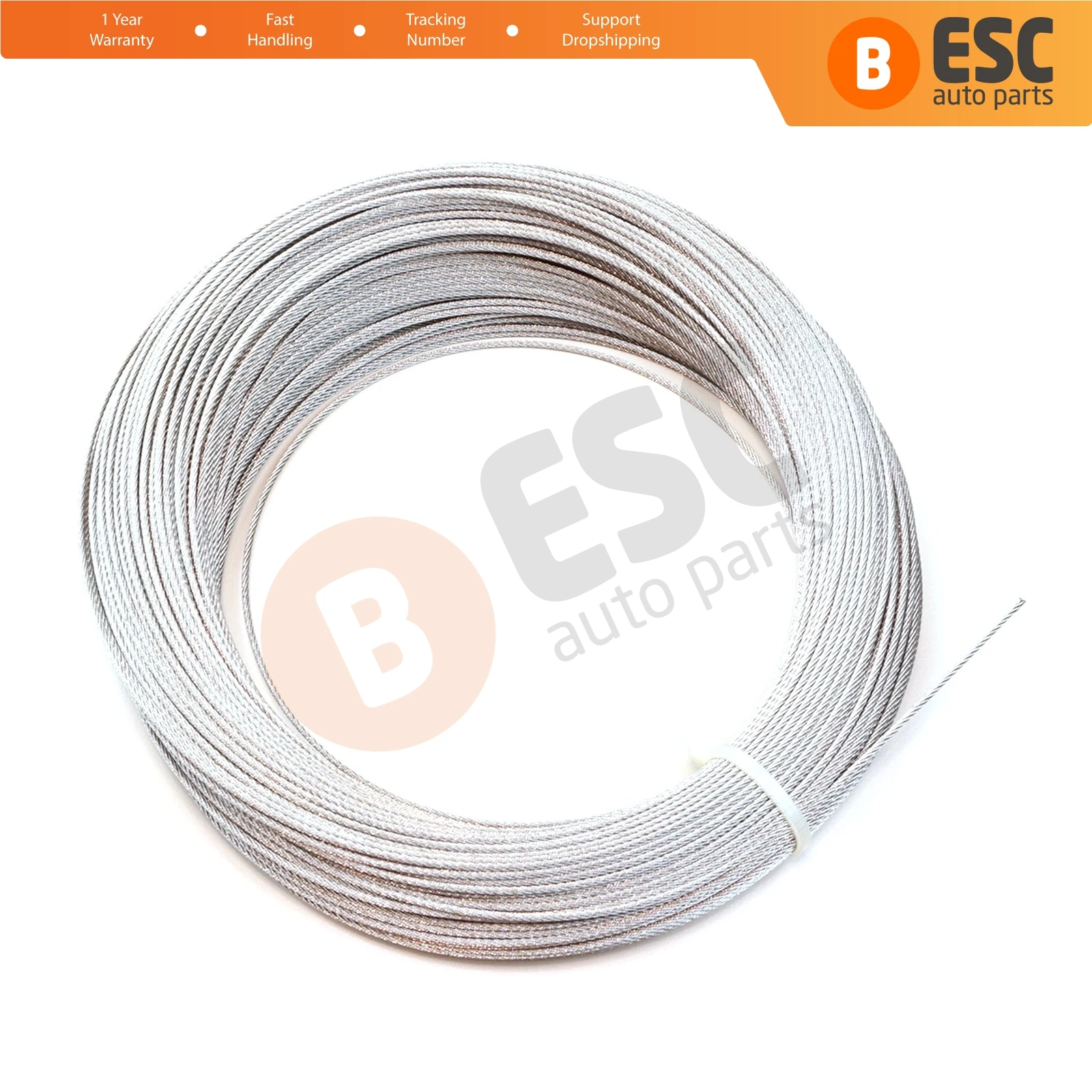 

EWR5473 Strong Galvanised Steel Wire Rope Diameter 1.6 mm Length 100 meter 7x7 Strands for Car Window Lifter Regulator Repair