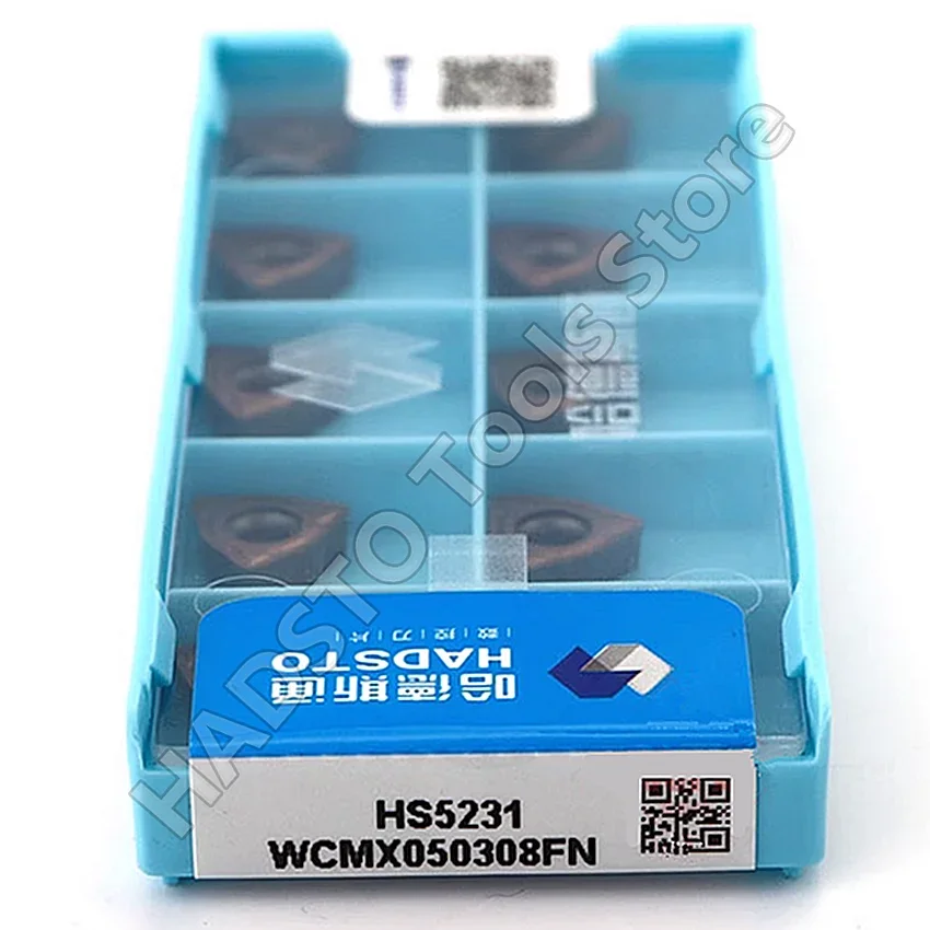 WCMX 050308 FN HS5231/WCMX06T308FN HS5231 WCMX05 WCMX06 HADSTO CNC كربيد إدراج U-الحفر إدراج الحفر الضحلة #2