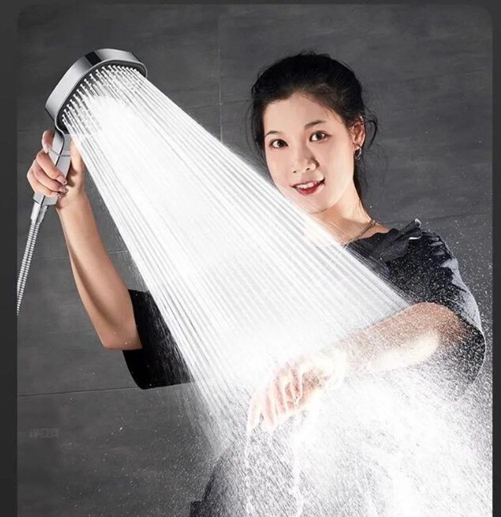 New 13CM Large Panel 3 Modes Shower Head High Pressure Water Massage Shower Head With Filter Element Bathroom Accessories