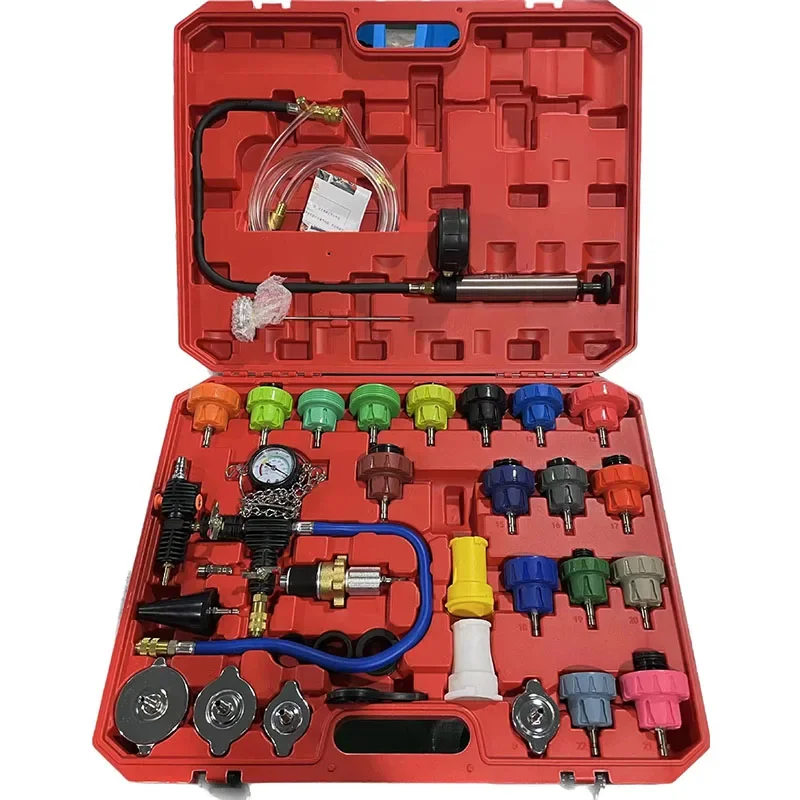 

34-piece Set of Vacuum Type Automobile Water Tank Antifreeze Coolant Replacement Filler Side-leak Detection Kit