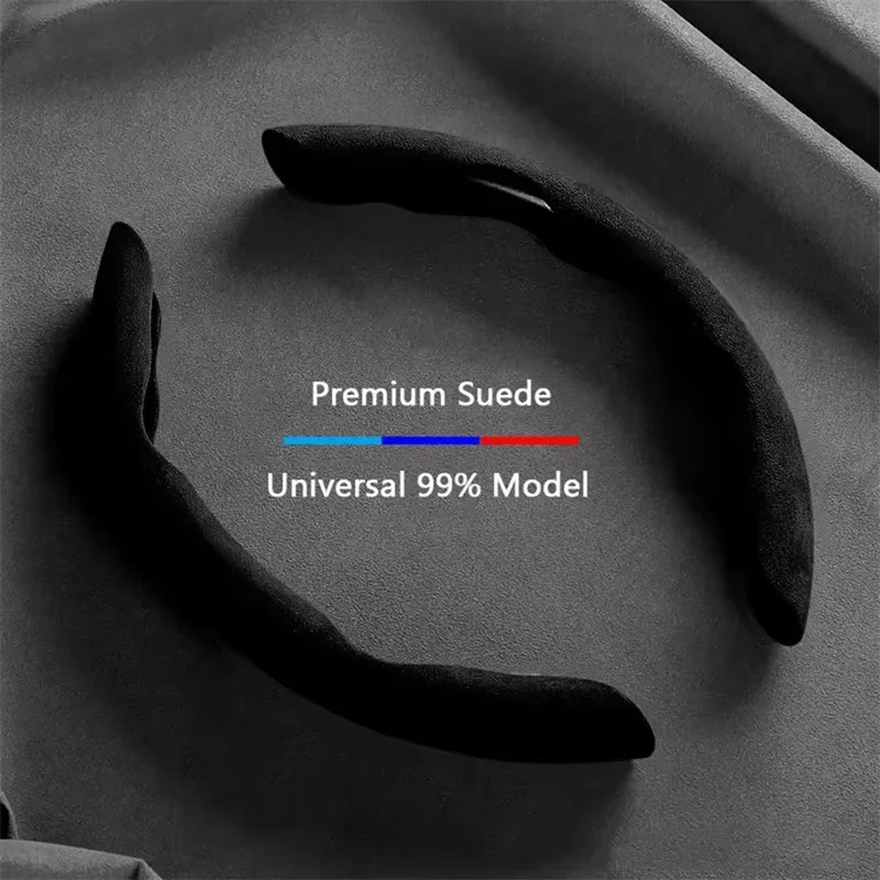 2025 الجلد المدبوغ العالمي 38 سنتيمتر عجلة توجيه سيارة الداعم غطاء عدم الانزلاق السيارات الداخلية توجيه حامي اكسسوارات الديكور