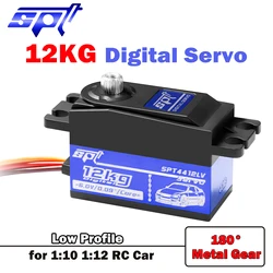 12KG Short Body Servo SPT 4412LV 180° Digital Metal Gear Low Profile for 1:10 1:12 RC Car SCX10 TRX4 Drift Robot Crawler 3D Part