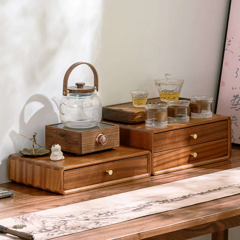 

Wooden Tea Storage Box,Coffee Station Organizer with Lock,Jewelry Display Cabinet,Space-Saving File Shelf‌ Handcrafted Organizer