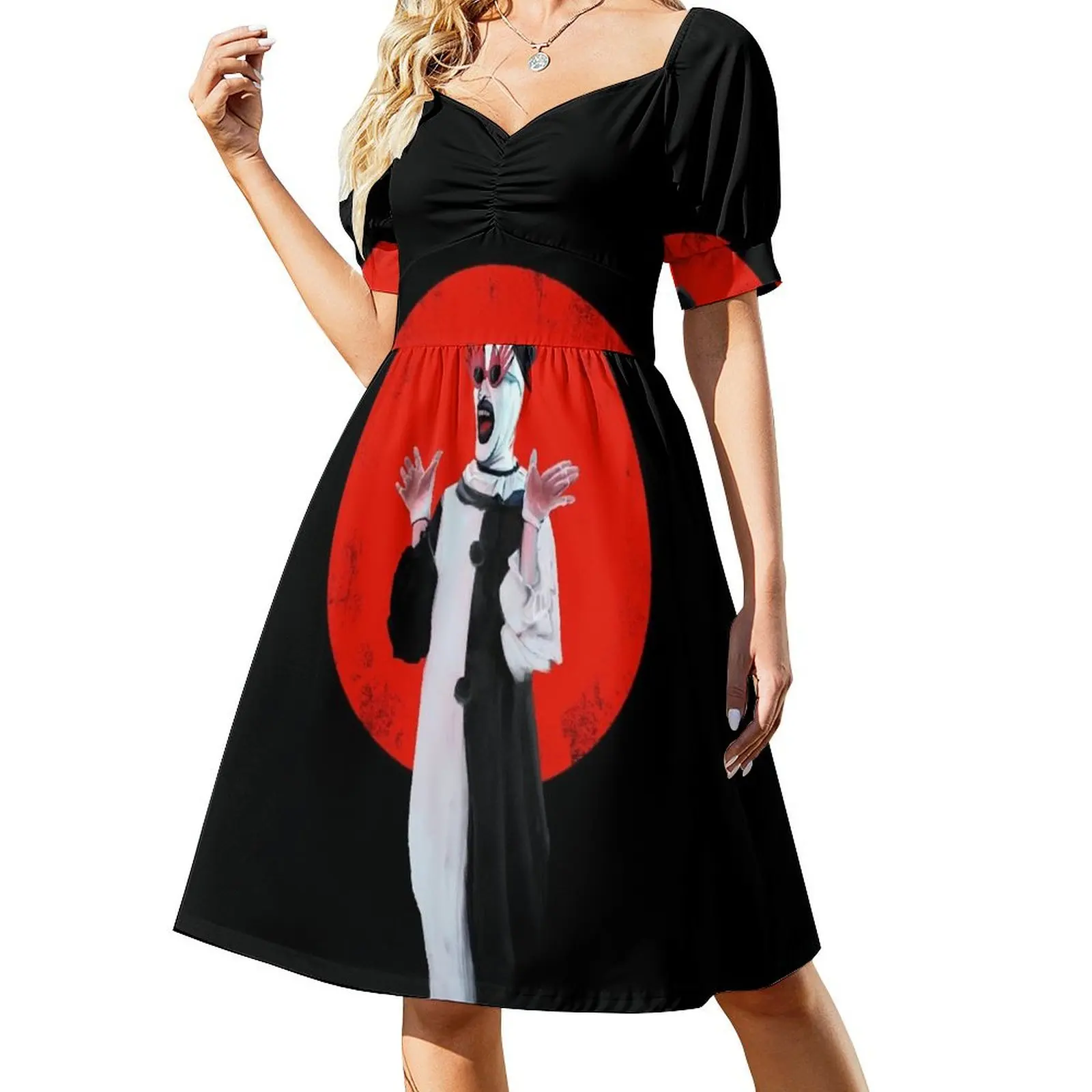 

Art the Clown the creepy happy for u Short Sleeved Dress women's clothing trend 2025 Elegant gown Dress