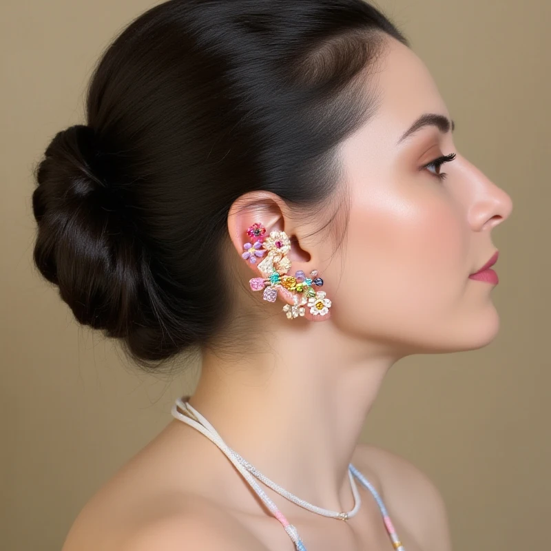Romantic Colorful Zircon Flower Earrings For Women Girls Fashion Sweet Waterdrop Flower Earrings Exquisite Party Jewelry Gifts