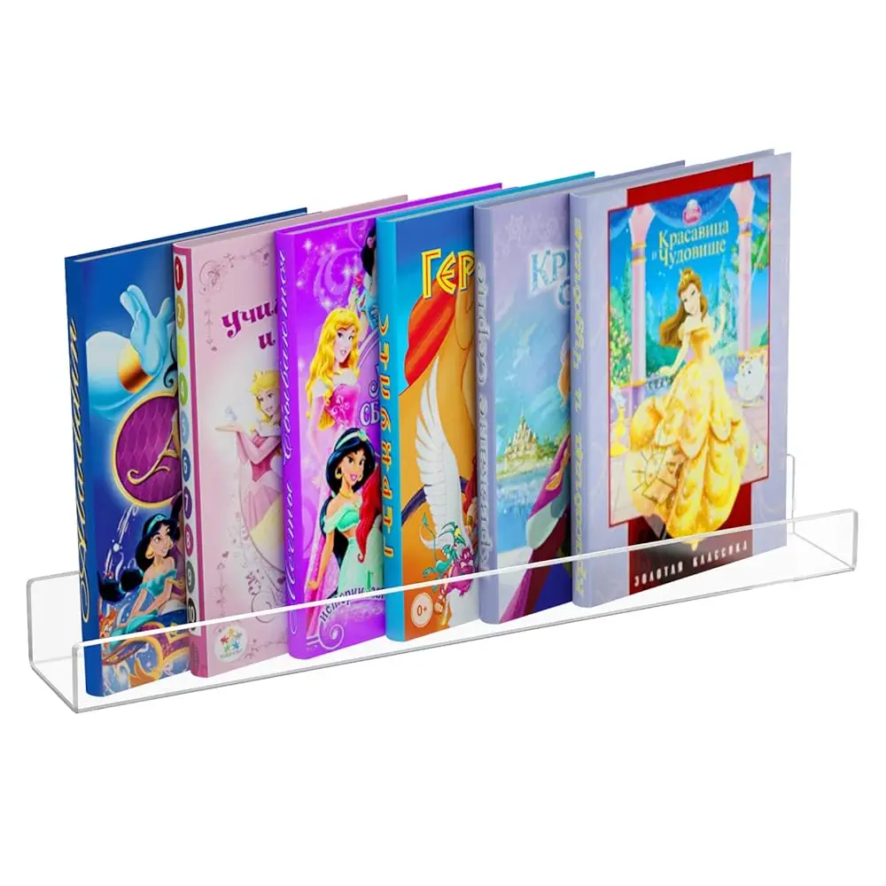 

Acrylic Invisible Floating Bookshelf 24 H,Kids Clear Wall Bookshelves Display Book Shelf,50% Thicker With Screwdriver