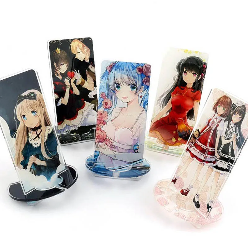 Custom Acrylic Phone Standee Anime Game Figure Clear Model Cartoon Plate Home Desk Decor Transparent Stand Sign For Fans Gifts