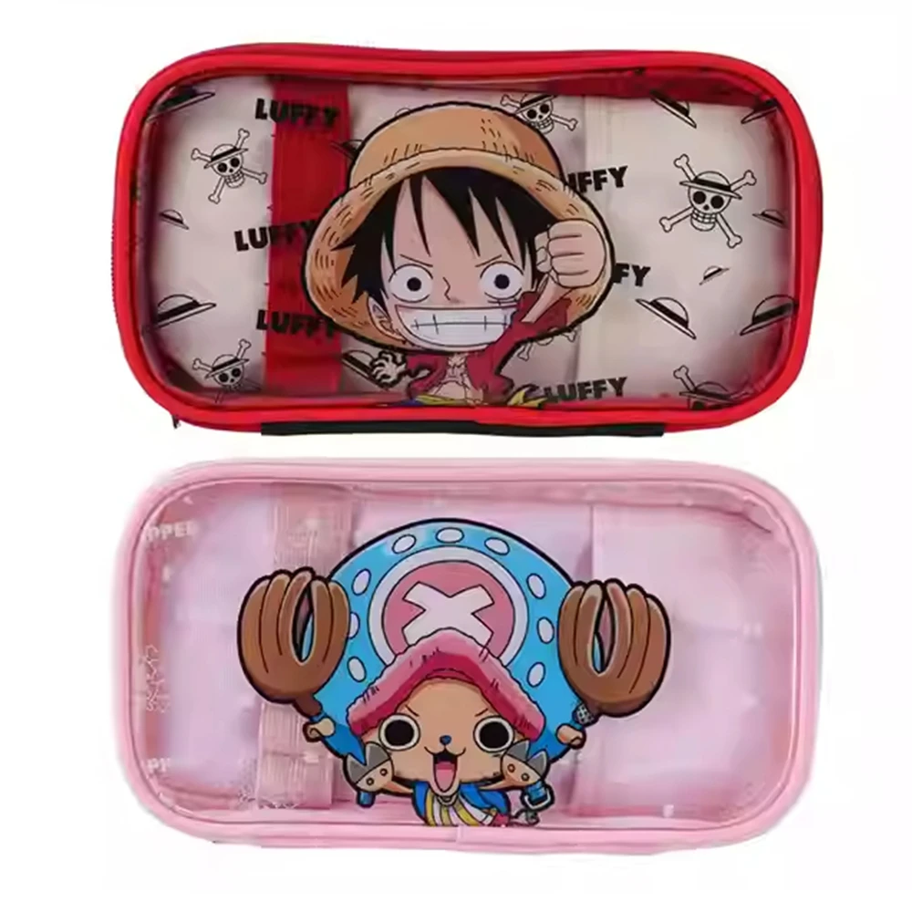 

One Piece Anime Hobby Monkey D Luffy Tony Tony Chopper Cartoon Double-Layer Pencil Bag Stationery Storage Bag Birthday Gift
