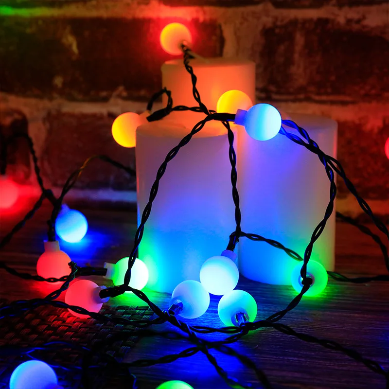 8 Modes Solar LED String Lights Garland Lights Waterproof Outdoor Lamp Wedding Garden Ball Fairy Lights Christmas Decor