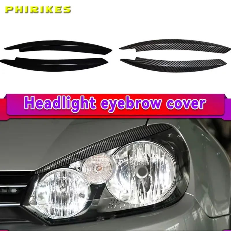 Für VW Golf 6 MK6 Glänzend schwarz Auto front Lampen Scheinwerfer Augenbraue Augenlider ABS Abdeckung Aufkleber Trim Protector 2008-2013