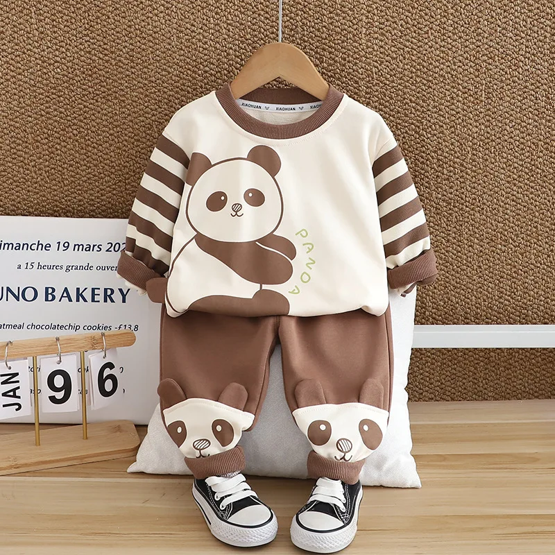 

Toddler Boys Fall Outfits 2024 Autumn Baby Boy Clothes 1 to 5 Year Casual Long Sleeve T-shirts and Pants for Kids Girls Suit Set