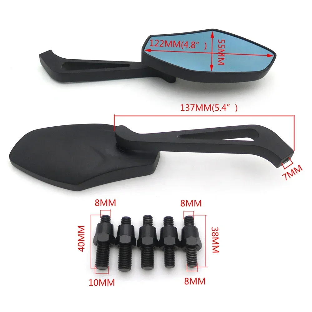 

Motorcycle Mirrors W/ 8mm 10mm for Honda CB1000R / CB1300,Suzuki B-King / GSF1250 / GSF600