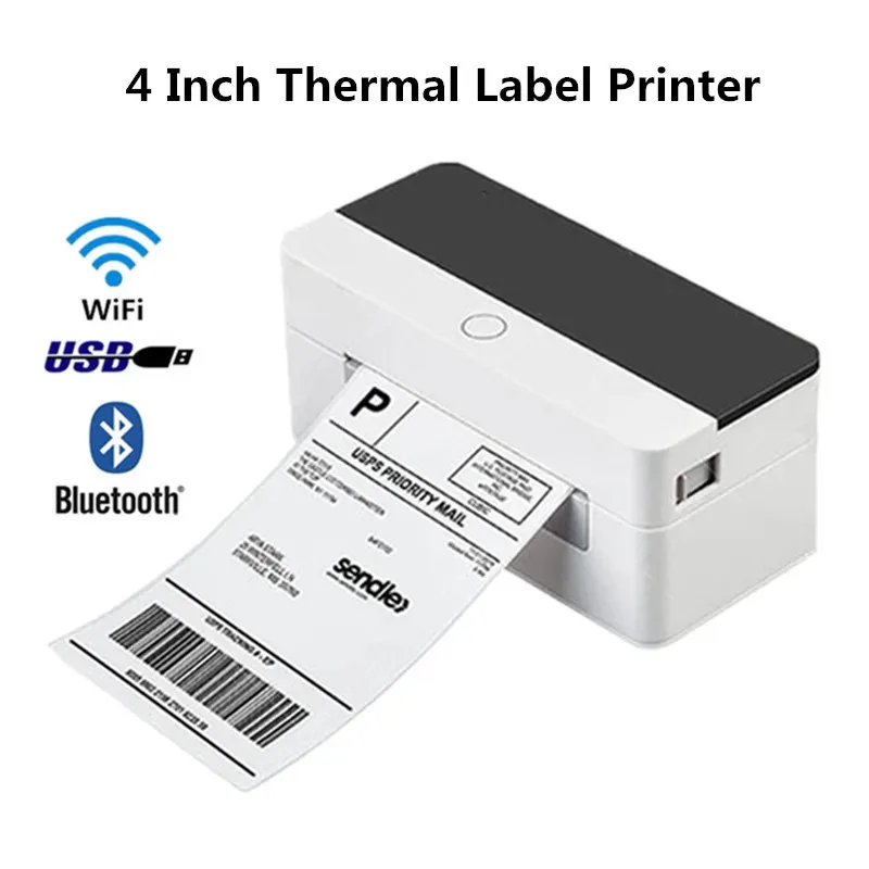 

D463B Shipping Label Maker Express Waybill Sticker USB Bluetooth 4 Inch Thermal Barcode Printer For Windows Mac OS Android IOS