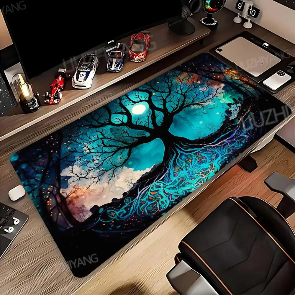 

Glowing colorful trees Mouse Pad Computer New XL MousePads Keyboard Mouse Mat Gamer Soft Office Carpet Table Mats Long MousePad