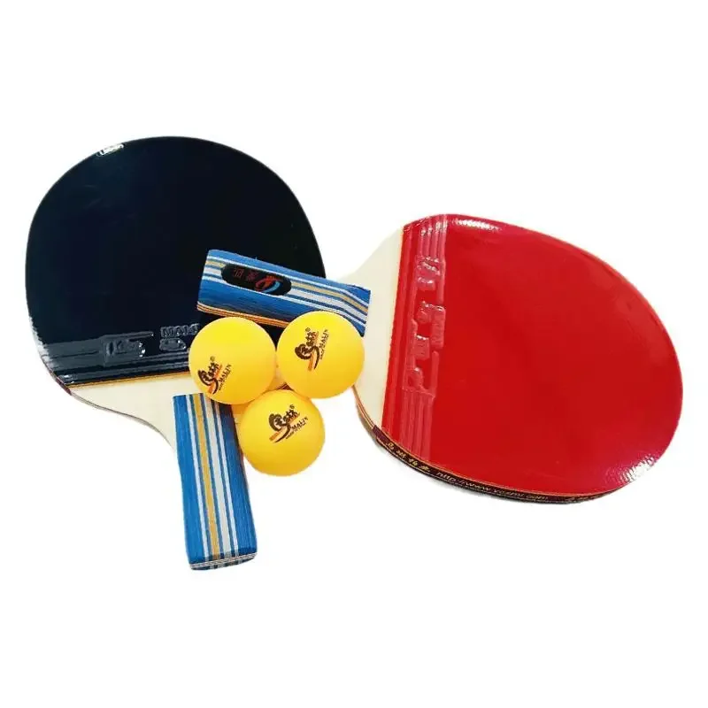 المطاط المغلفة بينغ بونغ مجداف التدريب وتطابق خاص مقبض طويل مقبض قصير مجموعة للمبتدئين الحب زوج بينغ بونغ مجداف