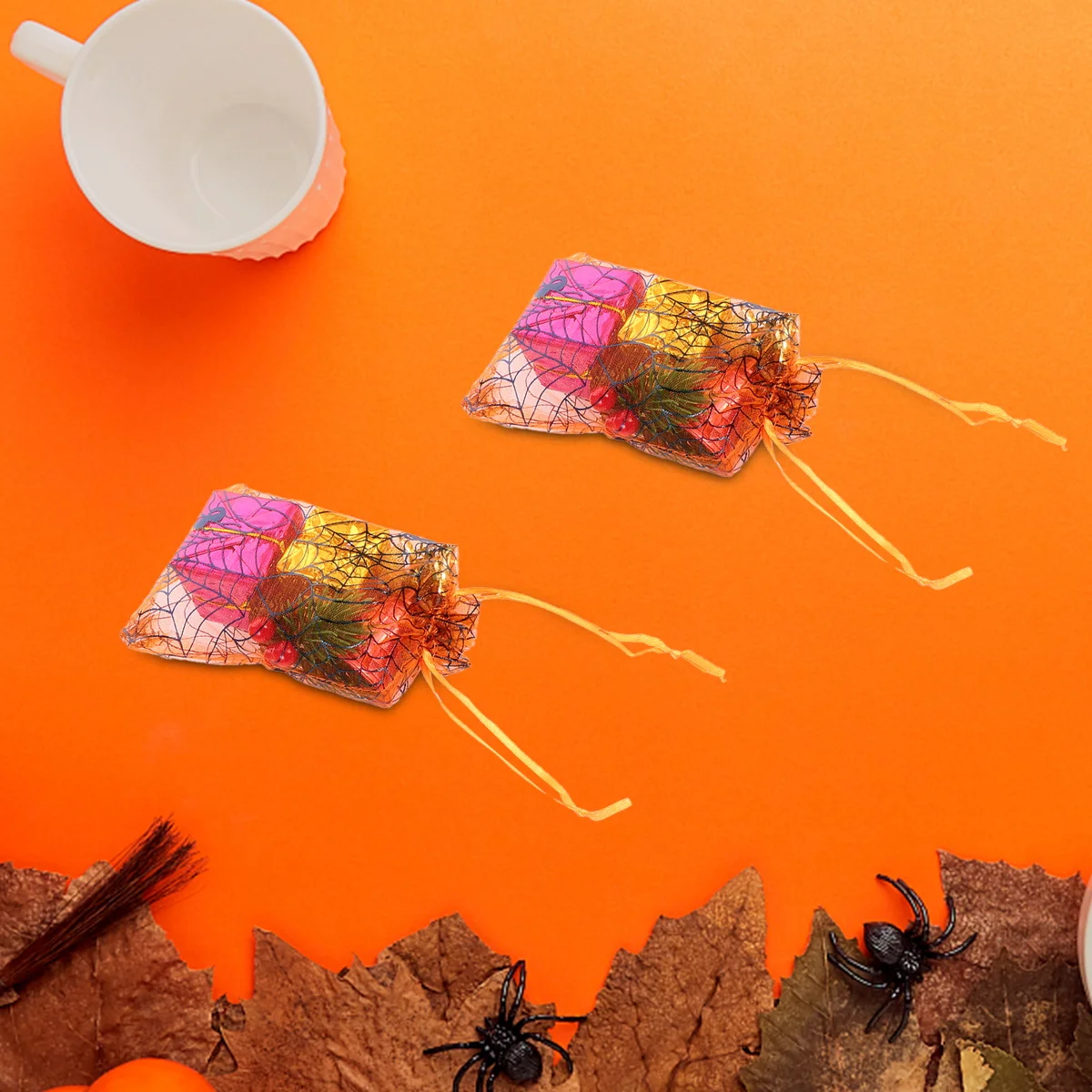 

100pcs Halloween Organza Bags Storage Drawstring Pocket Party Favor Small Trinket Candy Reusable Sturdy Jewellery Bag Gift