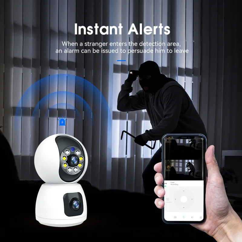 Indoor Home Camera Security Camera WiFi IP 2.4GHz Wireless Human Detection Color Night Vision Memory Card Two-Way Audio Pan-Tilt