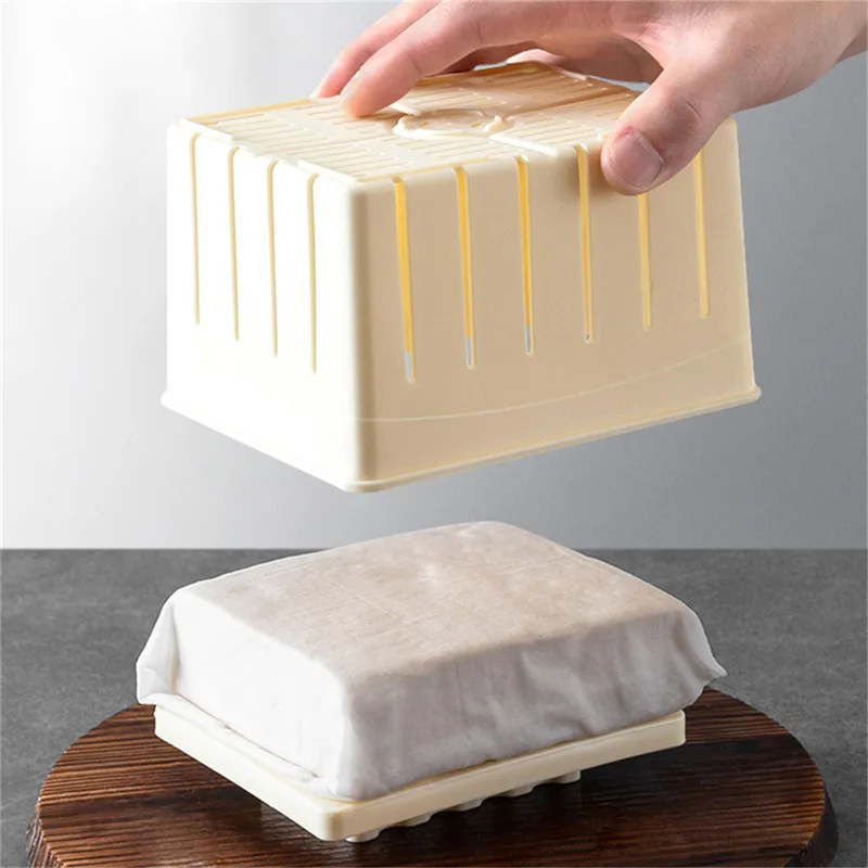 1 Set DIY Plastic Tofu Press Mould Homemade Tofu Mold Soybean Curd Tofu Making Mold Without Cloth Kitchen Cooking Tool