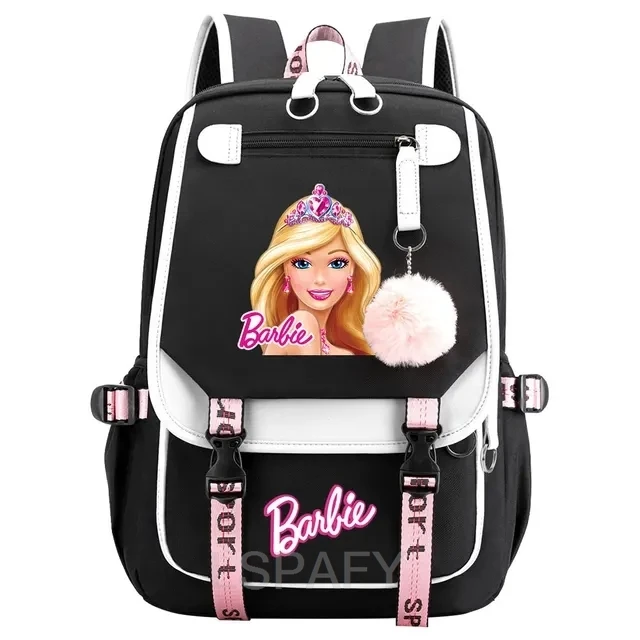 Barbie the movie Boy Girls Kids School Book Bags Women USB Bagpack Teenagers Canvas Laptop Travel Student Backpack