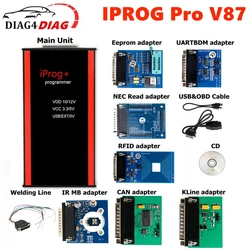 Iprog Pro V87 Full Set with Full Adapters 3 IN 1 Auto Key Programmer Tool Replace Carprog / Digiprg